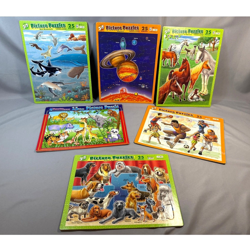 Lot of 6 Vintage Patch Puzzles & Puzzles Forever Board Puzzles Ages 3-7